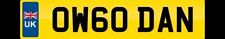 DAN NUMBER PLATE PRIVATE REGISTRATION OW60 DAN REG DANNY DANIEL DANIELLE DANI 