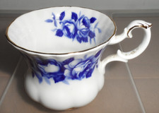 Royal Albert Aristocrat Blue Roses Bone China Coffee Cup