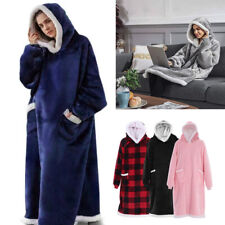 Long/XLong Hoodie Blanket Oversized Soft Sherpa Fleece Giant Hooded Sweatshirt