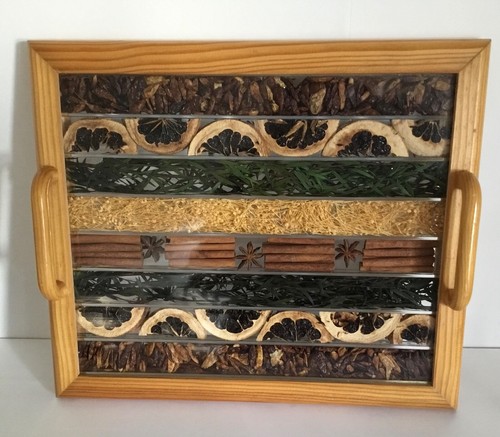 Vintage wooden perspex tray - vintage,