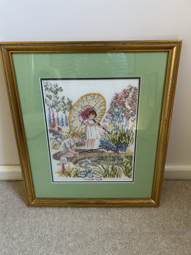 Hand stitched framed - stitched, cross