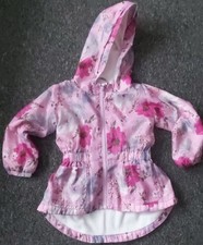 E-vie Angel Baby Girl Beatififul Pink Floral Raincoat Jacket 18/24
