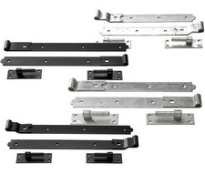 Hook and Band Hinges Pair with Fixings Gate Barn Cranked Straight Heavy Duty