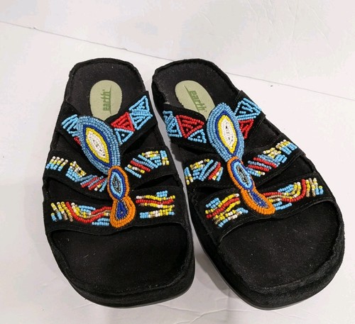 Earth sandals beaded black - earth,