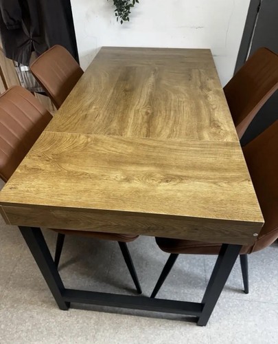 5pc rectangular wood metal - wood, &