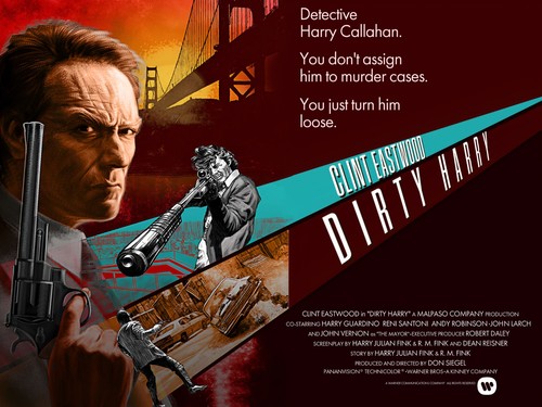 Dirty harry 1971 quad poster - dirty,