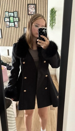 Black fur elegant jacket size
