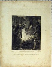 Original Old Antique Print