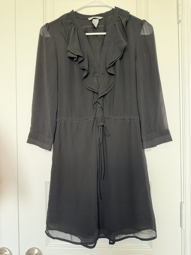 Women black sheer dress - black,