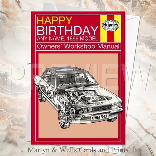 Haynes manual themed - haynes, birthday