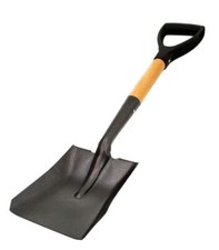 Heavy Duty Square Shovel Mirco Mouth Builders Shovel Gardening Wood Handle Steel