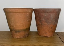 A Pair Of Vintage Hand Thrown Terracotta Pots 12cm X 12cm