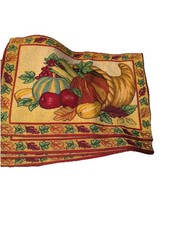 Set Of 4 Autumn Cornucopia Tapestry Place Mats! 18” X 12”