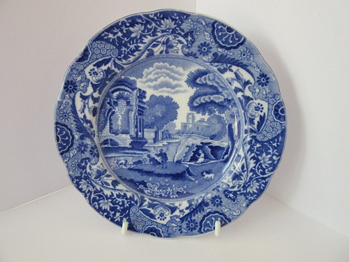 Four spode blue italian - blue, cake
