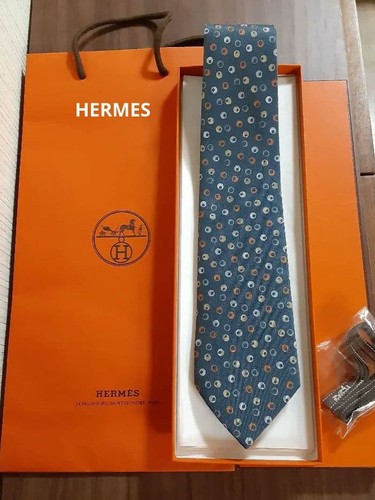 Hermes tie h207 blue silk - h207, near