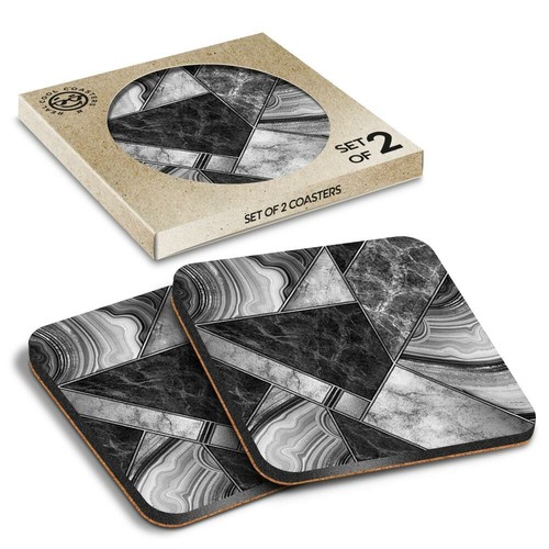 Boxed square coasters bw - -,