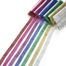 Diamante Effect Ribbon - 4 Rows Mesh Diamond Crystal Craft Cake Bling