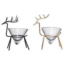 Cocktail Glass Iron Elk Shape Holder Creative Table Decor Elegant Martini Gl