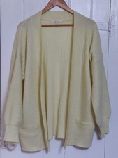 Ladies Whitestuff Wool And Alpaca Blend Lemon Cardigan Size 14 Vgc