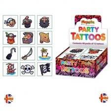Kids Pirate Tattoos Childrens Party Bag Fillers Boys Temporary Tattoo