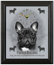 French bulldog black clock wall or freestanding