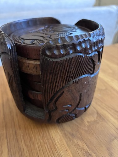 Vintage dark wooden chunky - dark,