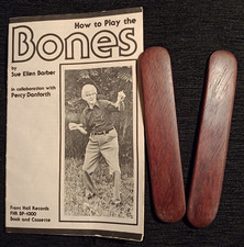 Hand Percussion Wooden Bones  Rhythm Sticks Bones 8" Percy Danforth Vintage Rare