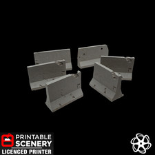 Jersey Barrier Pack - x6 - TTRPG - Urban - Terrain - Prop - RPG - Tabletop