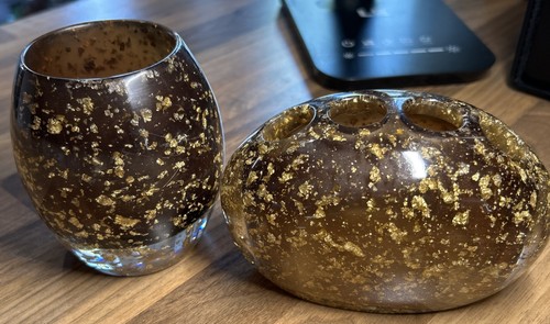 Vtg lucite gold fleck - vtg,