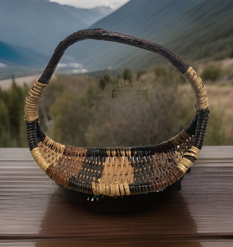 Brown wicker gathering - brown, basket