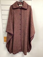 Jaeger Vintage Wool Heather Tweed Kimono Sleeve Cape Coat One Size [DE]