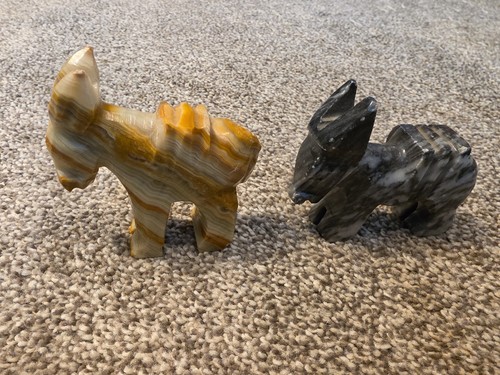 Set vintage hand carved - of, 2