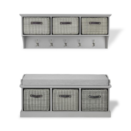 Tetbury grey storage bench and - grey,