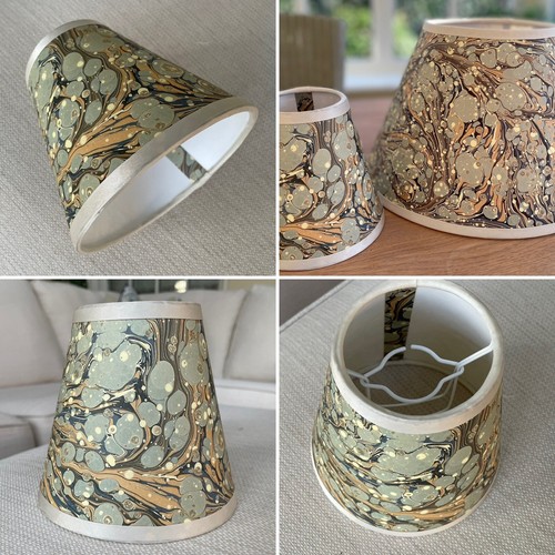 Marbled spot paper candle clip - marbled,