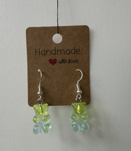 Gummy bear earrings green - gummy,