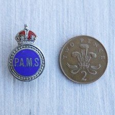 WW2 Police Auxiliary Messenger Service PAMS chrome/enamel lapel badge. J R Gaunt