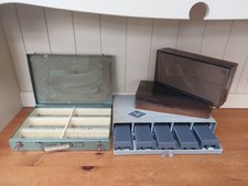4 x vintage slide storage boxes, ROWI metal, AGFA drawers, plus Boots