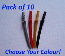 Lego Minifig Weapon Sword Shamshir / Katana x10 Choose Your Colour!
