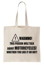 Motorcycle Tote Bag Shopper Bike Cyclist Motorbike Ride Rider Cool Birthday Gift