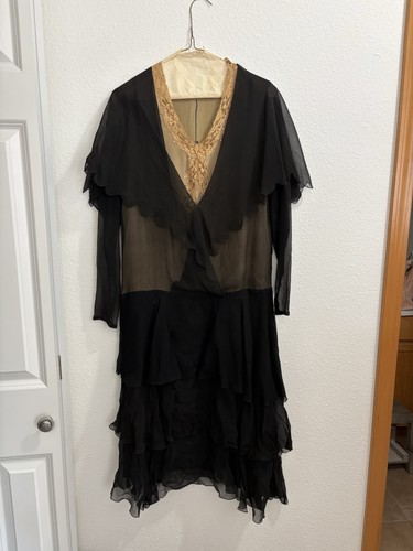 Black ivory lace silk mesh - black,