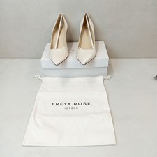 Freya Rose Ivory Satin Court Shoes Mother of Pearl Heel Size 7 ( EU 39)