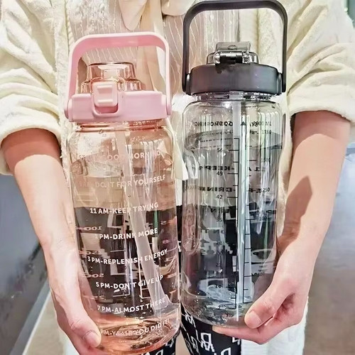 Straw water bottle large - 2l,