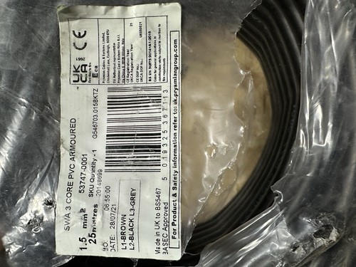 Prysmian 5mm core swa - 3,