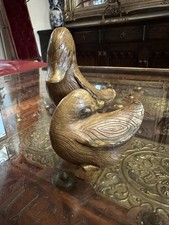 VINTAGE ART HAND CARVED WOODEN DUCKS
