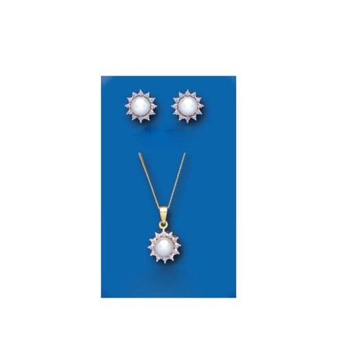 Pearl and diamond set - set, yellow