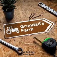 Personalised Tractor Farm Arrow Metal Sign Worn/Clean Look Left/Right Holding