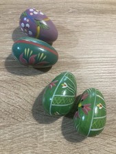 Vintage Polish Ukrainian Wooden Hand Painted Eggs