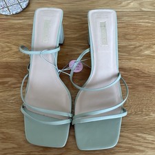Primark Green Heeled Sandals Size 7