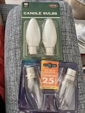 4 Candle Bulbs Bayonet Cap, 60 W White & 25w Clear