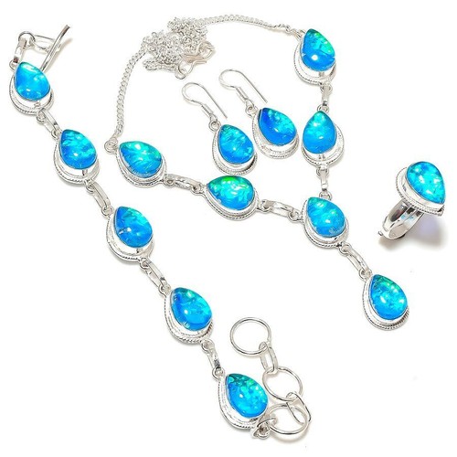 Blue triplet opal gemstone 925 - gemstone,
